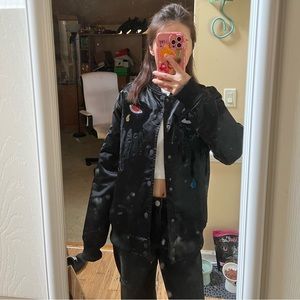 RokuStudio black varsity jacket. Men size S. For women like M